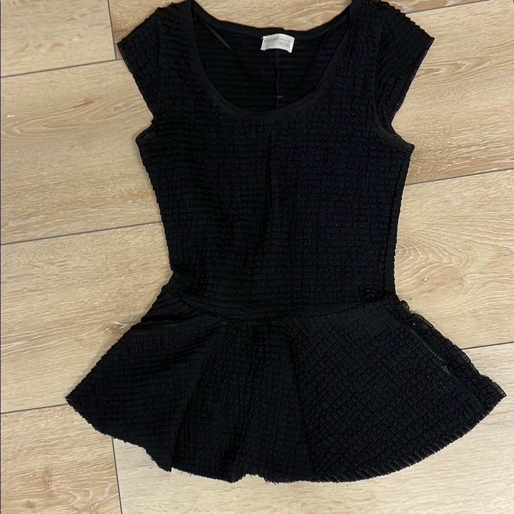 Zara Black Textured Women's Top, size medium